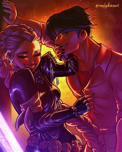 rumi and jinu (kpop demon hunters) drawn by melydoesart | Danbooru