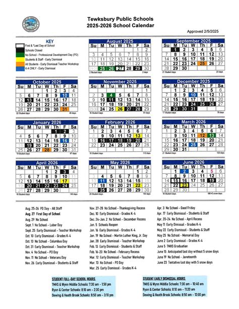 Tewksbury Public Schools Calendar 25-26 Revised [pdf] - EduCounty