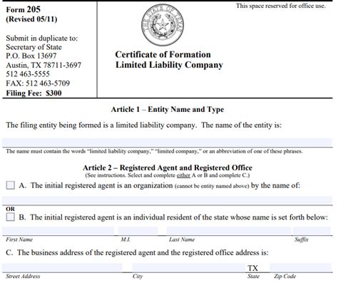 certificate of formation for llp