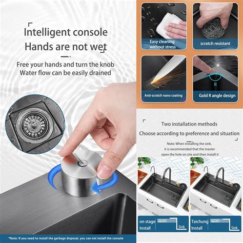 ASHAMX1 Waterfall Kitchen Sink 304 Stainless Steel Kitchen India | Ubuy
