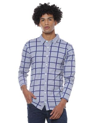 Buy Campus Sutra Men Checkered Casual Grey Shirt Online