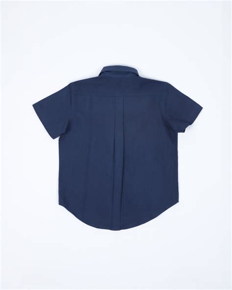 Wing-Tip Collar Shirt (Navy Blue) – The Palace Atelier