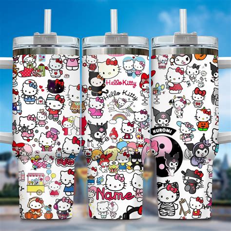 Hello Kitty Cartoon Custom Stanley Cup 40 oz 30 oz Tumbler With Handle ...