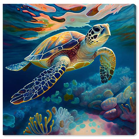 Bay Isle Home™ Sea Turtle I by - Wrapped Canvas Graphic Art & Reviews ...