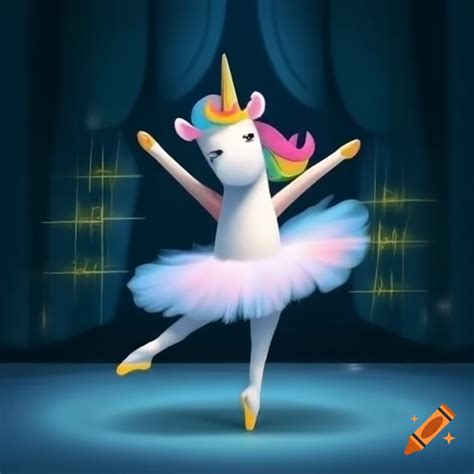 Unicorn dancing ballet on Craiyon