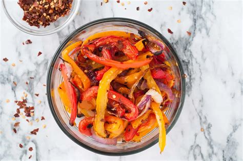 Simple Oven Roasted Bell Pepper Strips and Onions - Marathons & Motivation