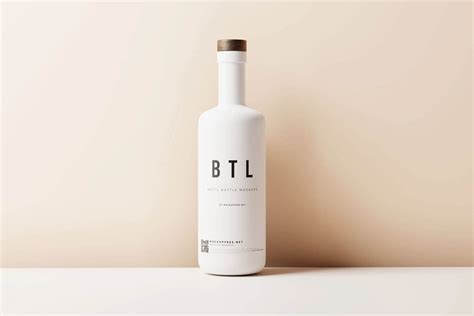8 Free White Ceramic Spirit Matte Bottle Mockup PSD Set - Package Mockups