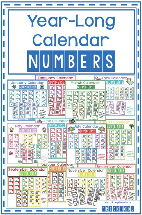 Year Long Printable Calendar