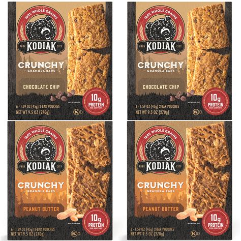 Kodiak Cakes Crunchy Granola SAF21 Bar Variety Pack - Peanut Butter (2 ...