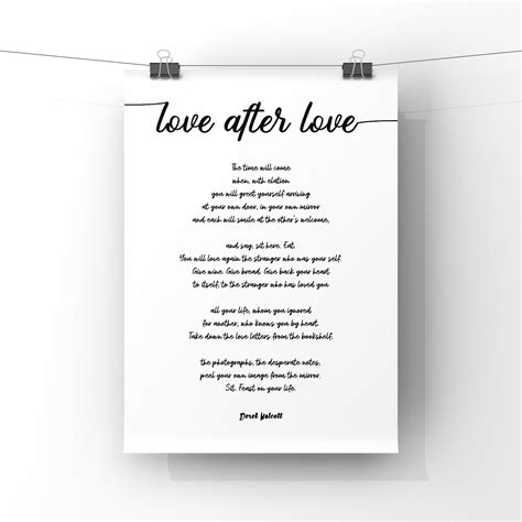 Love After Love Poem by Derek Walcott Poster Print Unframed - Etsy ...