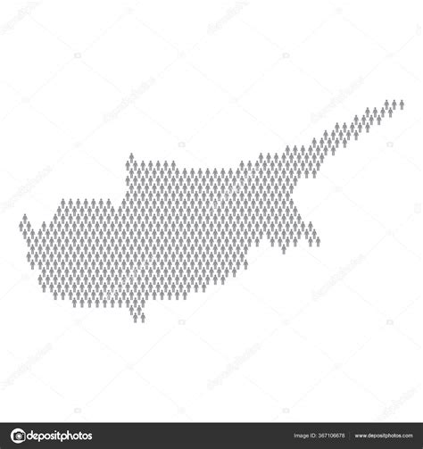 Cyprus population infographic. Map made from stick figure people Stock Vector by ...
