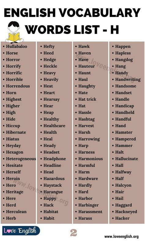 Words that Start with H: Big List of 235 Words