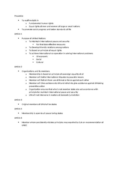 Preamble - Summary International Organization - Preamble To reaffirm ...