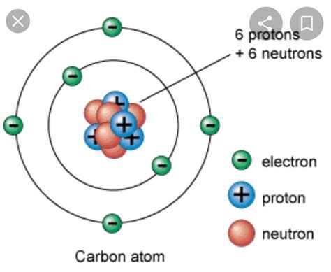 Draw and label the structure of an atom of carbon - Brainly.in