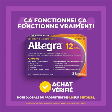 Allegra 12 Hour Allergy Medication Non Drowsy Fast Multi-Symptom Allergy Relief Medicine for ...
