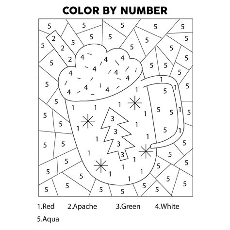 Christmas Stocking Color By Number Coloring Page | Christmas Coloring ...