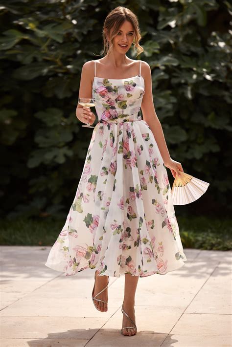 Apple Blossom spaghetti strap midi dress | Holiday midi dresses ...