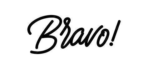 Bravo congratulations message in calligraphic hand drawn written style ...