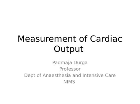 Image result for Cardiac Output Measurement
