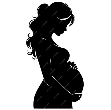 Vector de la silueta de la mujer embarazada | Vector Premium