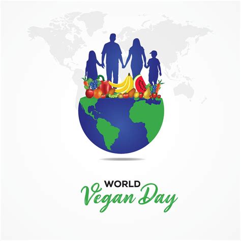 World vegan day Concept. World Vegetarian day with family concept. Template for background ...