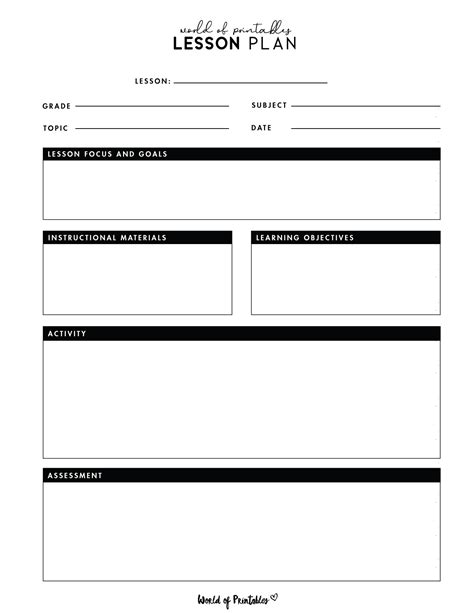 Teacher lesson plan templates – Artofit