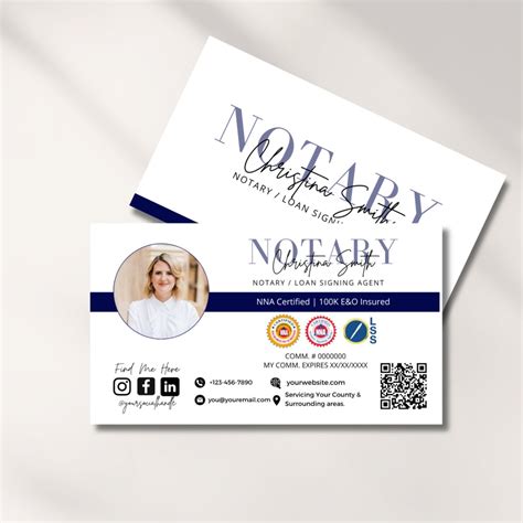 Notary Business Card Template , Notary Digital Card, Loan Signing Agent ...