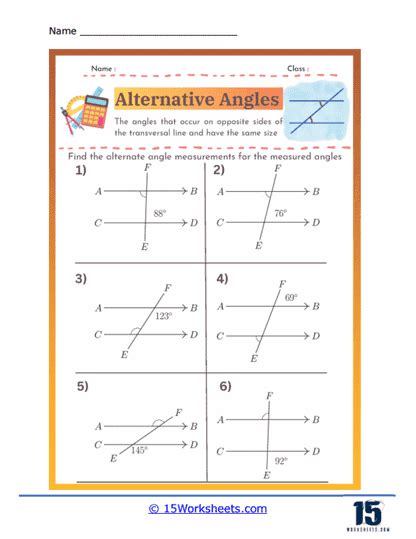 Alternate Angles Worksheets - 15 Worksheets.com