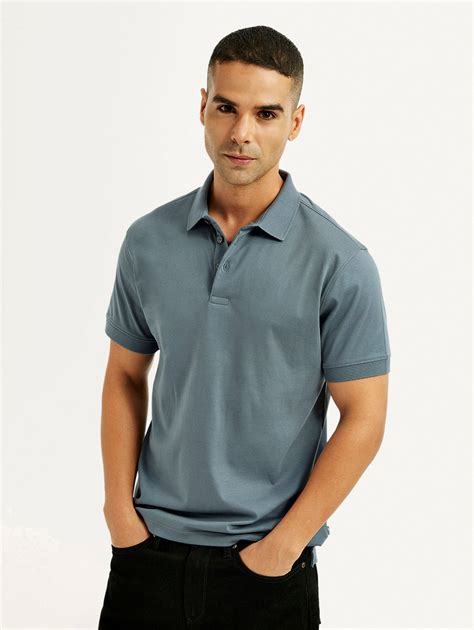 Men's Solid Blue Slim Fit Polo T-shirt – Levis India Store