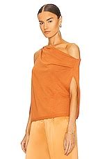 The Sei Asymmetrical Chain Knit Top in Apricot | REVOLVE