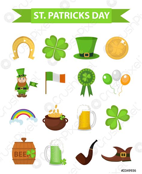 Saint Patrick's Day Symbols - Saint Patrick S Day Symbols Vector ...