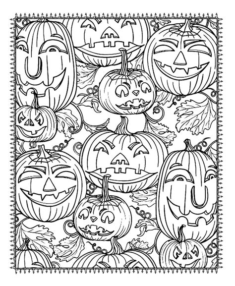 Halloween Pumpkins for Adults coloring page - Download, Print or Color ...