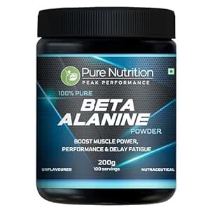 Pure Nutrition 100% Pure Beta Alanine Powder (200 gm), Unflavored | Pre ...