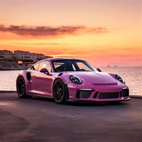 Matte Pink Porsche GT3RS Sunset Coast Digital Art - Etsy Canada