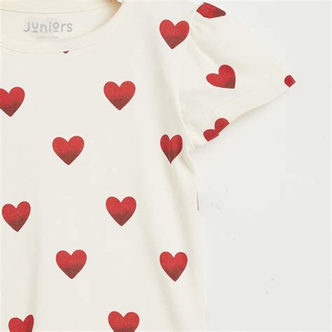 Buy Juniors Heart Print T-shirt and Shorts - Set of 2 from Juniors at ...