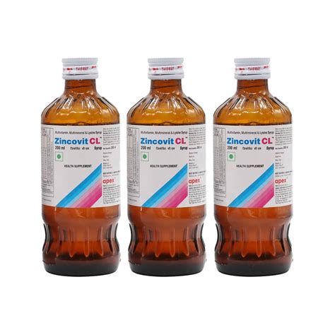 Zincovit CL Syrup 200ml (Pack of 3) - Cureka - Online Health Care ...