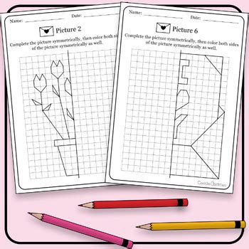 Valentine's Day Math Activity Symmetry and Coloring Math Centers