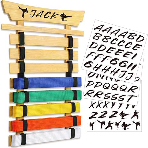 Buy Tilhumt Bamboo Karate Belt Display Rack, 8 Belt Martial Arts Belt ...