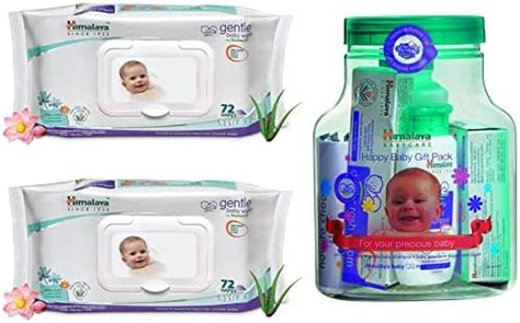 Himalaya Gentle Baby Wipes - 72 Pieces (Pack of 2) & Himalaya Herbals ...