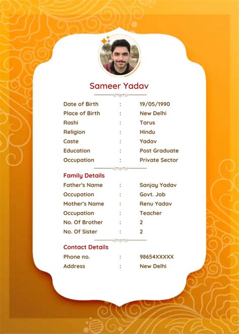 Create Your Hindu Marriage Biodata in Minutes