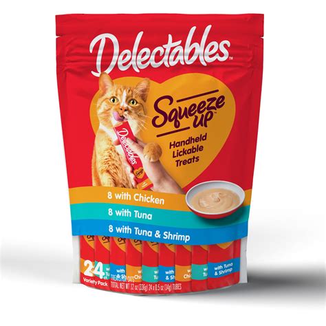 Hartz Delectables Squeeze Up Variety Pack Interactive Lickable Wet Cat ...