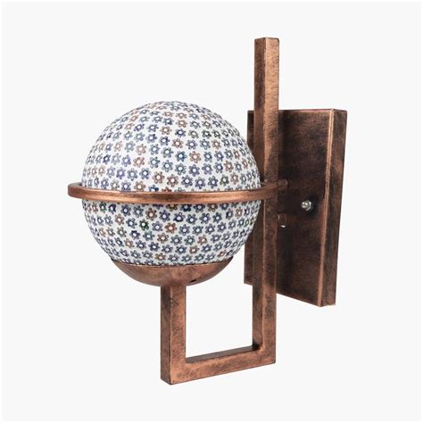 Buy HOMESAKE Copper And White Glass Globe Wall Sconce from Homesake at ...