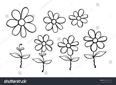Simple Flower Outline Clip Art