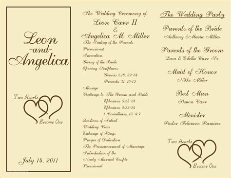 Downloadable Wedding Program Template 的图像结果
