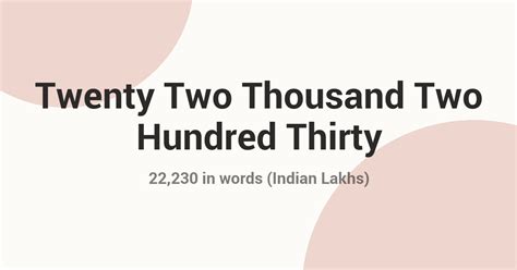 22,230 in Words - Indian Rupees & International Format
