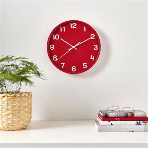 IKEA PLUTTIS Wall clock, low-voltage/red, | IKEA Wall & table clocks ...