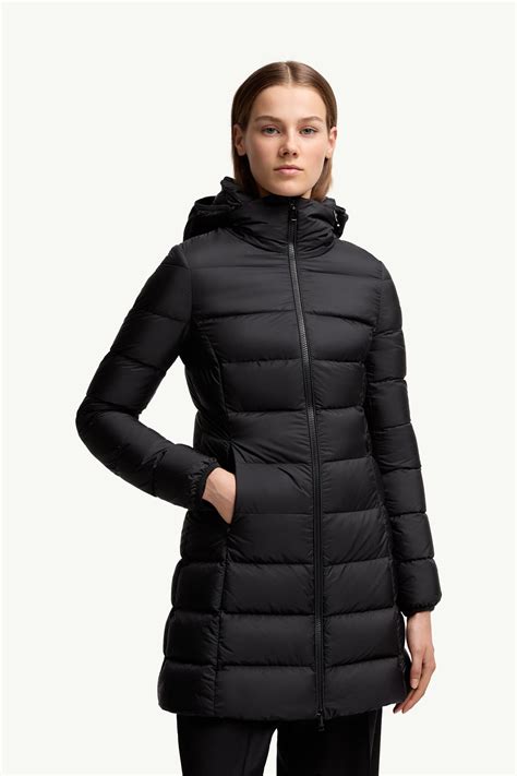 Black Gie Hooded Long Down Jacket - Long Jackets & Parka for Women ...