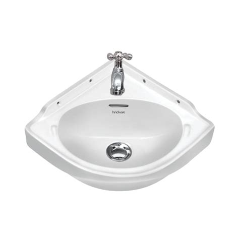 Hindware - Wall Mounted Corner White Wash Basin - CORNER 10031 by Decure.in