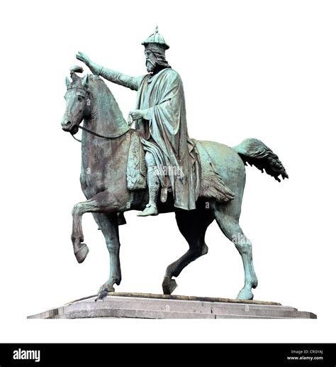 Liege, Belgium. Statue (Louis Jehotte: 1867) of Charlemagne (748-814 ...