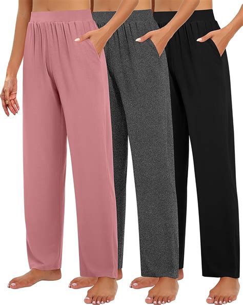 Huukeay 3 Pack Women's Lounge Pants, Cozy Wide Leg Lounge Pants with ...